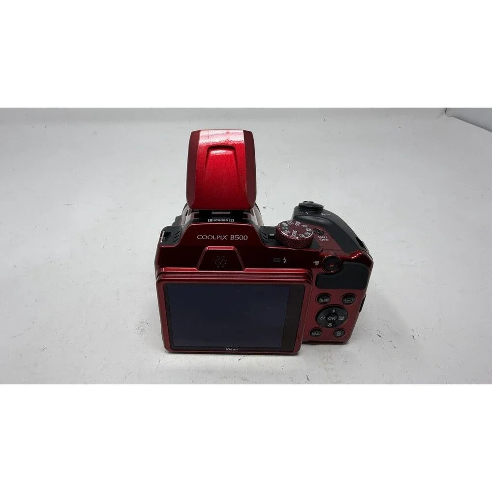 Nikon Coolpix B500 Digital Camera Red 16MP Tilt LCD HD Video 40x Zoom